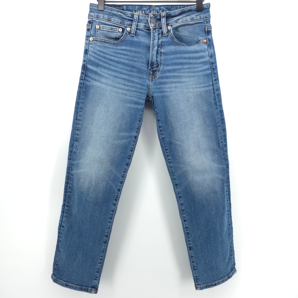 American‎ Eagle Mens Jeans Athletic Straight 26x28 Blue Airflex+ Stretch Denim